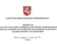 Prezidentas pasirašė dekretą dėl teisėjo R. Grigo įgaliojimų sustabdymo